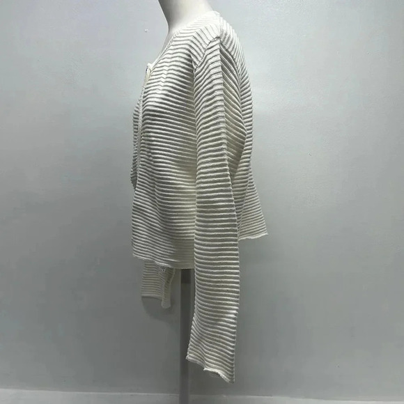 Habitat Cardigan Sweater Knit Button Down Ribbed Cotton White Size Small Medium - Picture 5 of 8